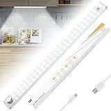 Racokky LED Sensor Licht 78 LED, Wiederaufladbar 3200mAH Akku Dimmbare Schrankbeleuchtung mit Bewegungsmelder, 4 Modi LED Küchenleuchte,Weiches Licht für Kleiderschrank, Treppe, Wohnmob