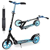 VOKUL Faltbarer Kick Scooters für Jugendliche & Erwachsene ab 12 Jahren, Tretroller Big Wheel Scooter 205 MM | Cityroller Höhenjustierbar | Stoßdämpfer | Umhängegurt | Kapazität Bis 220lb