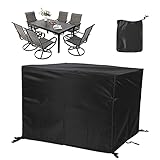 Abdeckung Gartenmöbel,120x70x95cm Abdeckhaube Schutzhülle Abdeckplane für Gartenmöbel,Wasserdichtes Schutzhülle Gartentischabdeckung Möbelsets,420D Oxford-Gewebe-Schw