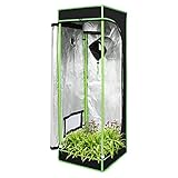 EINFEBEN Growzelt 40x40x120cm, Indoor Growbox, 600D Oxford Pflanzenzelt Gewächshaus Zuchtzelt, Lichtdicht und Wasserdicht Growschrank Schwarz Grü