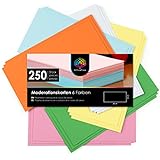 OfficeTree Moderationskarten rechteckig 20x9,8 cm - 250 Stk. 6 Farben - unverzichtbar für professionelle Präsentation Gesprächsleitung M