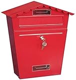 Wandmontierbarer verschließbarer Briefkasten Postfach Europäische Villa Home Wandmontierte Mailbox Outdoor Garten Wasserdichte Zeitungskiste Einfache Amerikanische Land Feld Briefkasten Parcel Box D