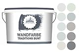Wandfarbe Grau hohe Deckkraft - Innenfarbe mit Qualität - Geruchsarm, Universell & Weichmacherfrei // Lausitzer Farbwerke (10 L, Asphaltgrau)