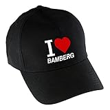 multifanshop Baseballcap Classic I Love Bamberg schwarz 100% Baumwolle - Cap Kappe Mütze Baseballkappe Schirmmütze Basecap Käpp