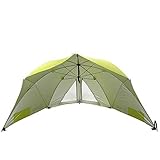 HOMECALL Strandschirm mit Fenster und Windschutz - UV-beständiges Polyester - Grü
