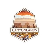 Canyonlands National Park, Utah, Contour, Painterly Series 88499 (Vinyl Die-Cut Sticker Indoor/Outdoor, groß)