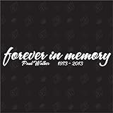 Paul Walker forever in Memory - R.I.P. Sticker, 20