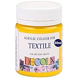 Decola - Klassische Gelbe Textilfarbe 50ml | Hochpigmentierte Textilfarben Waschmaschinenfest | Hergestellt in Russland von N
