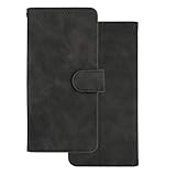 GOKEN Leder Folio Hülle für Samsung Galaxy A03s, Lederhülle Brieftasche Mit Kartensteckplätzen, Premium Flip PU/TPU Handyhülle Schutzhülle Case Cover mit Ständer Funktion (Schwarz)