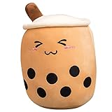 lzndeal 35cm Bubble Tea Kuscheltier,Bubble Tea Kissen Bubble Tea plüschtier Kuscheltier groß Softpuppe Teetasse Kissen Geburtstagsgeschenk für W