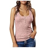 Basic Tshirt Slim Fit Sommershirts Damen Basic Tops V Ausschnitt Hemd Tshirt Unterhemd Tank Top Elegant West Mit Knopf Tank Shirt Einfarbig Hemd Armellos Oberteile Tshirt Damen Ob