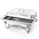 TFCFL 9,0L Chafing Dish Speisenwärmer Edelstahl Warmhaltebehälter Buffet-Set Wärmer,Ideal für Buffets, Hotelfrühstücksbereiche, Brunchs, Catering, Partys, H