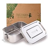 HOTZENBOX Brotdose Edelstahl | Premium | 800ml | Trenner Auslaufsicher plastikfrei nachhaltig | Lunchbox Brotbox Vesperdose Pausenbrot Brotzeitbox Bentobox Jausenbox | Schule Kinderg