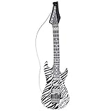 Widmann 23942 - Aufblasbare Zebra Gitarre, Länge circa 105 cm, Instrument, Luftgitarre, Mottoparty,