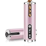 Automatischer Lockenstab, ESEUS Lockenwickler LCD Temperaturanzeige & Timer, lockenstab große locken USB Aufladen und Tragb