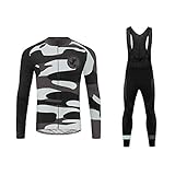 UGLY FROG Radtrikot Herren Langarm, Atmungsaktiv Radsport Bekleidung Winter, Warmes Thermovlies Fahrrad Anzug und Radhose mit 20D Lange Hosen für MTB