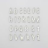 LolliBeads(TM), Buchstaben-Anhänger, Sternzeichen-Anhänger, antiker Vintage-Stil, Charm- Anhänger für selbstgemachten Schmuck Silver-Letter-52Stück(e)