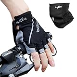 iradelit Fahrradhandschuhe für MTB, Rennrad & Co. - atmungsaktive Mountainbike Handschuhe mit Gel-Einlagen für Damen & Herren - Inkl. Schlauchschal (S)