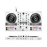 Hercules DJControl Inpulse 500 White Edition – Limitierte Auflage – 2-Deck-USB-DJ-Controller für Serato DJ Pro und DJUCED