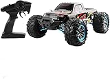 2.4G 4WD Ferngesteuertes Auto 80km/h Ferngesteuertes Auto 1:10 Metall Funkfernbedienung Offroad Fahrzeug Spielzeugauto für Kinder und Erwachsene (Rot)