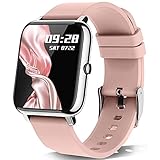 Smartwatch, KALINCO 1.4 Zoll Touch-Farbdisplay mit personalisiertem Bildschirm,Armbanduhr mit Blutdruckmessung,Herzfrequenz,Schlafmonitor, Sportuhr IP67 Wasserdicht Schrittzähler für Damen H