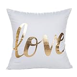 SHOBDW Schick Goldfolie Brief Blätter Kissenbezug Sofa Taille Wurf Kissenbezug Exquisit Auto Home Decor Kissenbezüge Pilloe Cover Cushion C