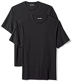 Amazon Essentials 2-Pack Regular-Fit Short-Sleeve Crewneck T-Shirt, Black, XXL