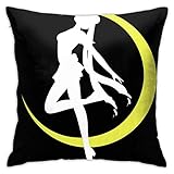 485 Sailor Moon Crystal Venus Silhouette Muster Kissen Fall Wunderschönen Kissenhülle Packung Elegant Fällen Wurfkissen Für Bett Auto Büro 45X45Cm Pillow C