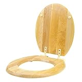 MGMDIAN Toilettensitz WC-Sitz Aus Holz Design WC-Deckel Ganz Aus Holz Befestigt Toilette Universal-Board Mit Easy Clean, Brille Ohne Absenkautomatik, WC-Deckel E