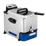 Tefal FR8040 Oleoclean Pro Inox & Design Fritteuse | 2300W | Kapazität 1,2 Kg | Herausnehmbarer Ölbehälter | Automatische Öl/Fett Filterung | Timer | Thermostat | Knusprige Pommes | Edelstahl/Schw