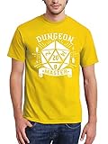clothinx Dungeon Master Rollenspiel Pen and Paper RPG Herren T-Shirt Gelb Gr. S
