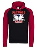 Patriots 1959 New England Pats Football An Jedem Verdammten Sonntag Super Bowl Premium Baseball Hoodie Kinder Unisex Pulli Kapuzenpullover, Farbe:Schwarz Rot JH009J, Größe:3-4 Jahre (104)