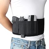 Hicollie Verstellbares Taillenholster, Gürtelholster, Pistolenholster Holster für verstecktes Tragen Elastische Taktische Belly Band Taille Für Handgun mit doppelten L