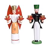 Weihnachtsfiguren Engel und Bergmann bunt Höhe ca 15cm NEU Weihnachten Schnee Seiffen Kerzen Erzgebirge Winter Dekoration Bergbau Kirche Licht Holz Wald Fensterdek