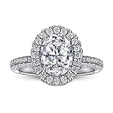 AmDxD Ehe Ringen S925 Silber, Ringe oval Voll Zirkonia Ring, mit Schmuckbeutel, Weißgold, Damen Schmuck, Gr.52 (16.6)