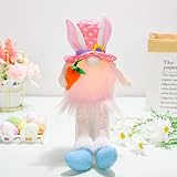 Ostern Wichtel Handgemachte Plüsch Hase Deko Zwerge Mini Osterhasen Puppen Ostern Tomte Gnom Tischdekoration Basteln Wichtel für Kinder Familie Weihnachtsdeko Innen Drauß