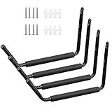HOME COMPOSER Kajakhalter Surfbretthaken Wandmontage | 4er Set Schwarz riesengroße Garagenhaken Stahl 270 x 380 mm | Universell Wandhalter Wandhaken für Fahrrädern, Leiter, Paddleboard, Sk