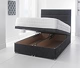 Divan Beds Deals Ottoman Diwan-Bett mit Bettkasten und Matratze, 50,8 cm hohes Kopfteil, 140 cm, Doppelbett mit Matratze und Stauraum unter dem B