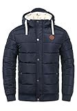 Blend Frederico Herren Winter Jacke Steppjacke Winterjacke gefüttert mit Kapuze und Teddy-Futter, Größe:L, Farbe:Navy (70230)