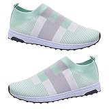 bdrsjdsb Sports Shoes Slip On Female Footwear Sneakers Breathable Striped Green 41