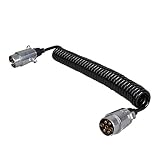ProPlus Spiralkabel 4,5M Anhängerkabel 2x Stecker Verbindungskabel 7 polig Spiralleitung Anhänger Kabel für Bremslicht, Schlusslicht und Blinker und Rück