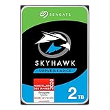 Seagate SkyHawk, interne Festplatte 2 TB HDD, Videoaufnahme bis zu 64 Kameras, 3.5 Zoll, 64 MB Cache, SATA 6 Gb/s, silber, FFP, inkl. 3 Jahre Rescue Service, Modellnr.: ST2000VXZ15