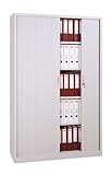 Großer Querrollladenschrank kompl. montiert und verschweißt Stahl Büro Aktenschrank Rollladenschrank grau 555160 (HxBxT) 1950 x 1200 x 460