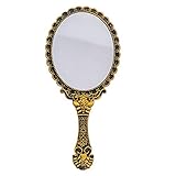 Handspiegel mit Griff, Vintage, kompakt, für persönliches Make-up, Handspiegel, viktorianischer Stil, 24,9 x 11,4