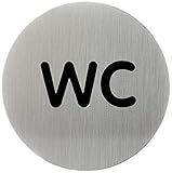 Durable 490723 Türschild Picto rund (WC, 83 mm) metallic silb