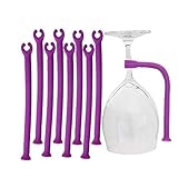 PPX Glashalter für Geschirrspüler Reinigen von Langbrillengläsern weinglas Halterung Einstellen Silikon Weinglas Geschirrspüler Becherhalter Safer Stemware Saver 8 Stück