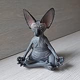 HeiHeiDa Meditierend Denkende Katze Buddha Meditation Statue, Sphynx Katze Meditieren Denkkatze Garten Outdoor Skulptur Dekoration Garten Outdoor-Skulptur Dekoration M