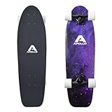 Apollo Mini-Longboard, toller Midi Cruiser als Komplett-Board, 70cm (30x8), wendiges Kick Tail Mini Longboard aus Holz im Vintage Skateboard-Style mit High Speed ABEC 9 Kugellag