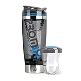 PROMiXX iX-R Elektrischer Eiweiß Shaker/Protein Shaker/USB wiederaufladbar | mit integriertem Proteinbehälter | mit Edelstahl-Trim 600