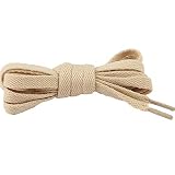 Fauean 1 Paar Schnürsenkel,Flache Premium-Schnürsenkel -120cm lang, 9mm breit für Sneakers, Sportschuhe, Laufschuhe, Schuhe Schuhbänder Bänder Ersatz Shoelaces aus Polyester ,Bunt (Beige, 120cm)